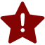 Red star with white exclamation point