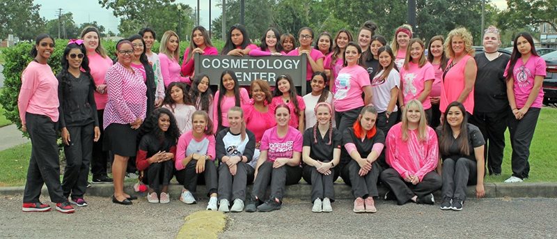 Cosmetology students recognized Breast Cancer Awareness Month by dressing in pink and contributing a portion of their salon profits to the Julie Rogers Gift of Life Foundation. The group collected $100.