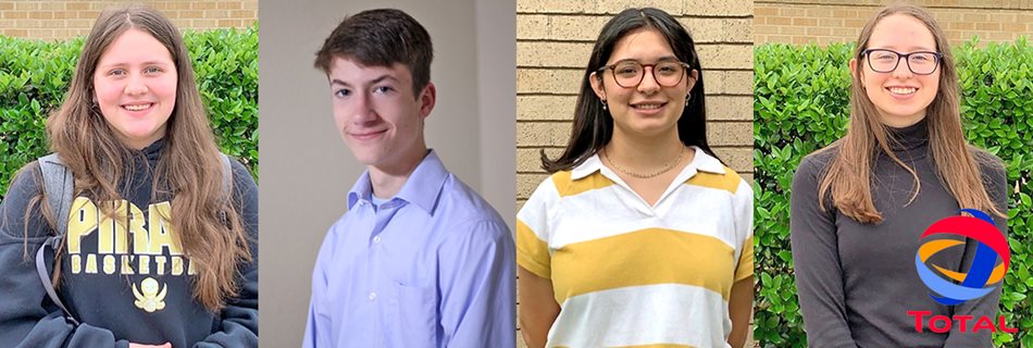 Winners in the 31st Annual Southeast Texas Regional Citizen Bee are, from left, Kaileigh Courts of Vidor High School, Nate Gibson of Acorns to Oaks Academy, Cristina Marquez Pereda of West Brook High School, and Mia Pierce of Vidor High School.